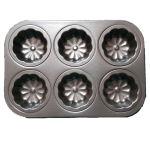 Baking tray, 6 muffins, flower type